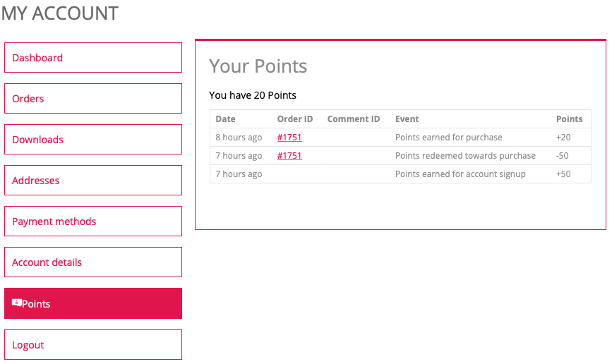 How to check reward points redemption history