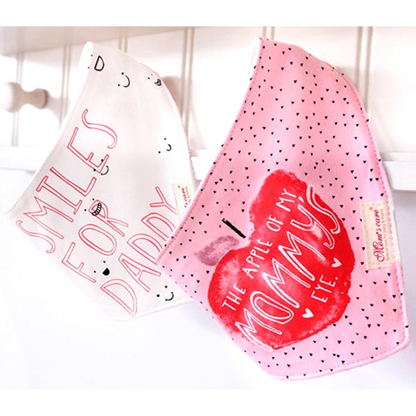 3 Piece Cotton Baby Bib Set with Snap Buttons B11