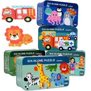Wooden Cartoon Jigsaw Puzzles Set
