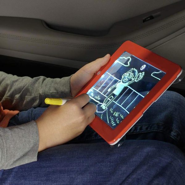 Boy Drawing on Glowing Magic Writing Pad